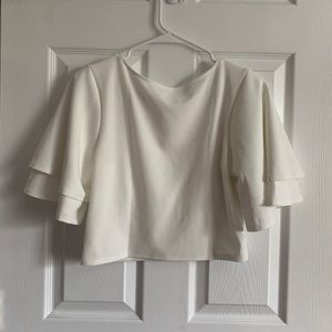 Crop Top with Sleeve Ruffles